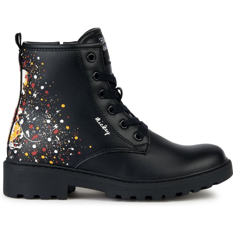 Schnürstiefeletten Geox J Casey Girl J2620D 000BC C9240 M Schwarz