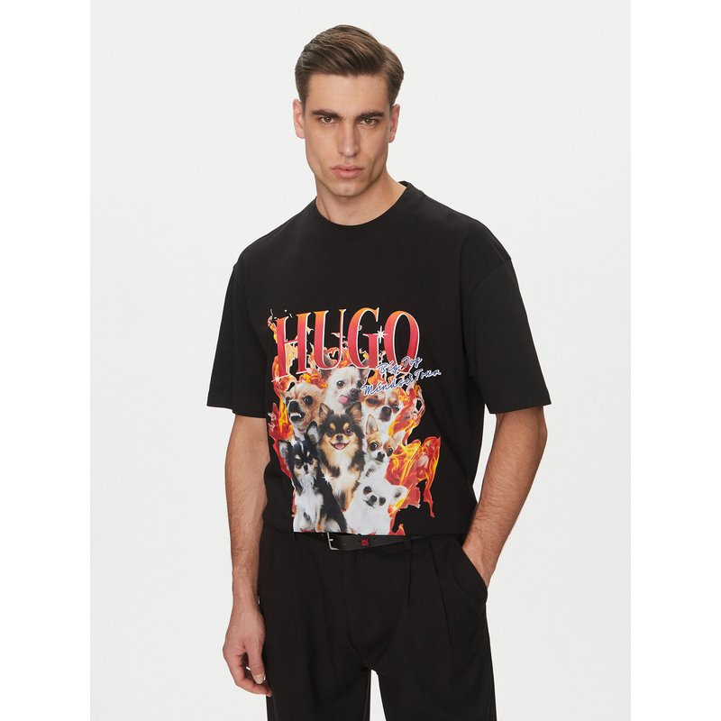 HUGO T-Shirt Dugie 50538259 Schwarz Oversize
