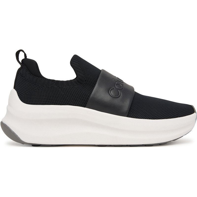 Sneakers Calvin Klein Chunky Run Slipon Knit Logo Tape HW0HW03261 Schwarz
