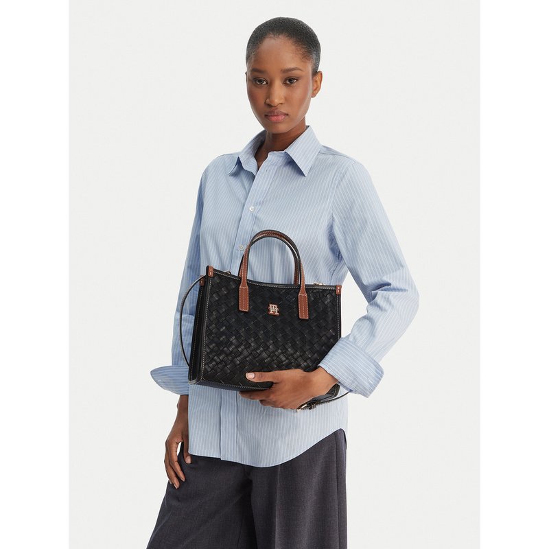 Handtasche Tommy Hilfiger Th City Mini Tote AW0AW18393 Schwarz