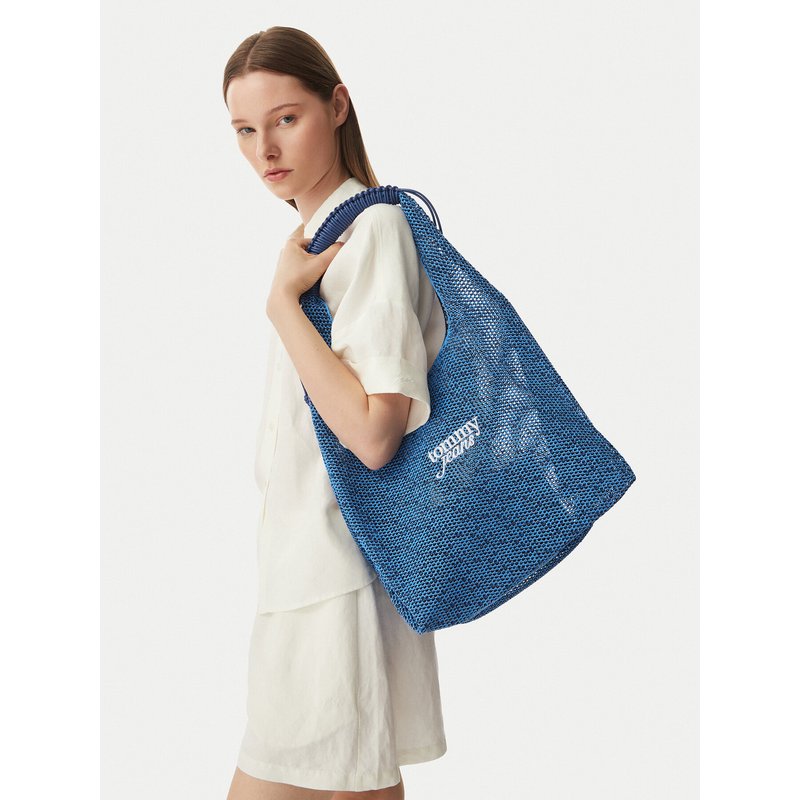 Handtasche Tommy Jeans Tjw Summer Crochet Hobo AW0AW18778 Blau