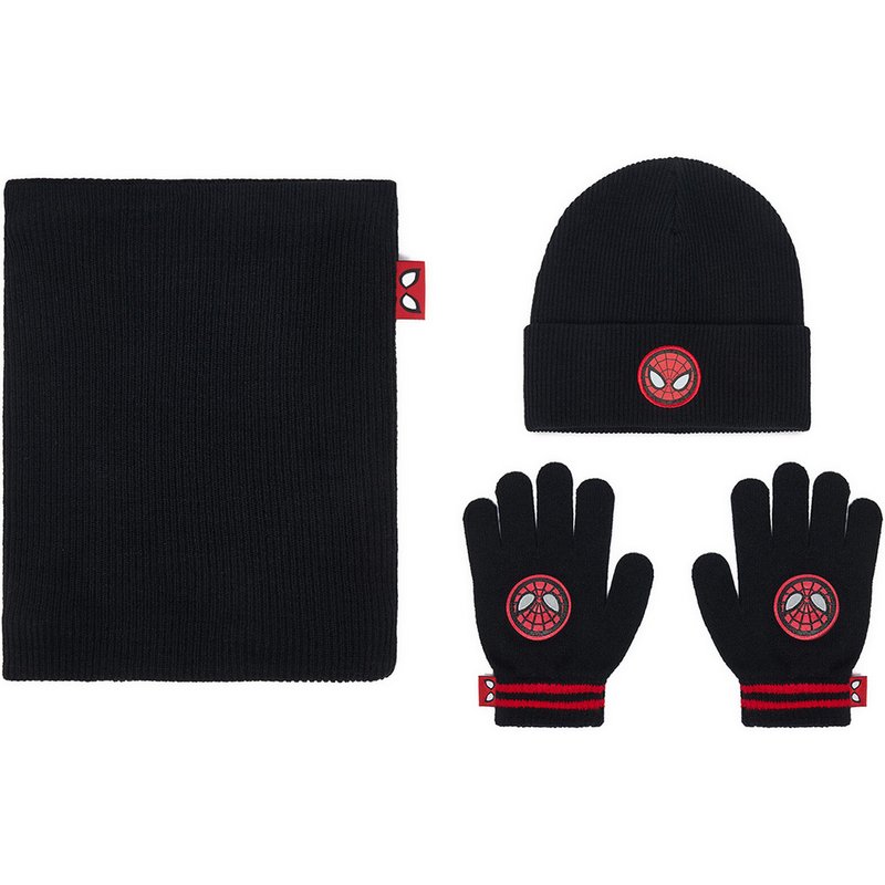 Set Mütze, Loop-Schal und Handschuhe Spiderman CEO-ACCCS-AW26-309SPRMV Schwarz