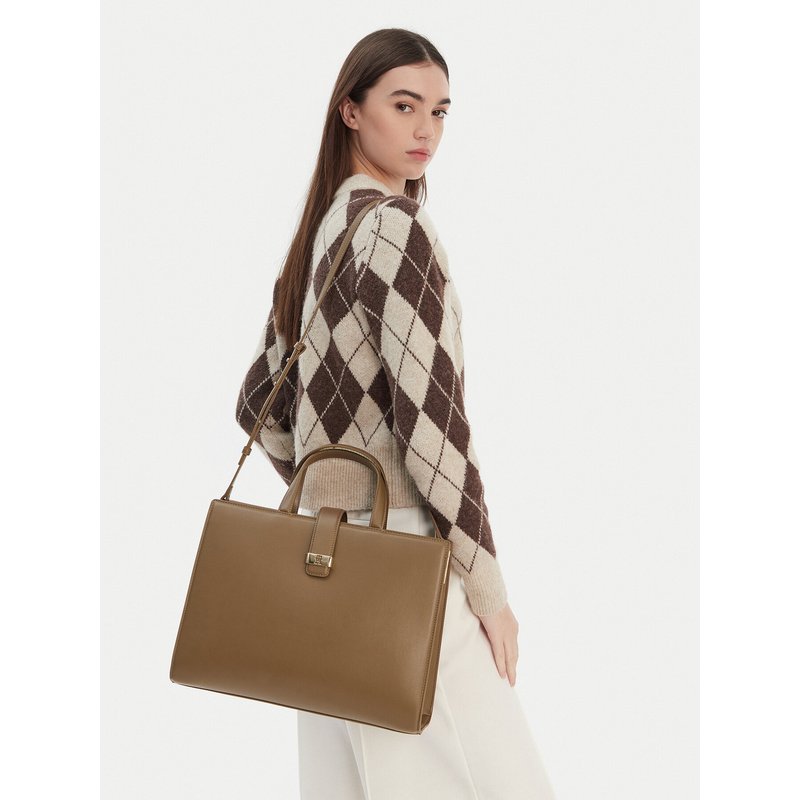 Handtasche Tommy Hilfiger Th Heritage Satchel AW0AW18287 Braun