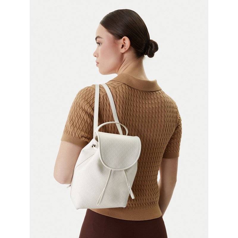 Rucksack Calvin Klein Emblem Aop Mini Backpack LV04F3507G Weiß