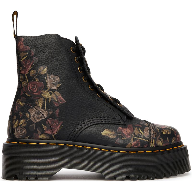 Schnürstiefeletten Dr. Martens Sinclair Decayed Roses Tumbled Nappa DM32050001 Schwarz