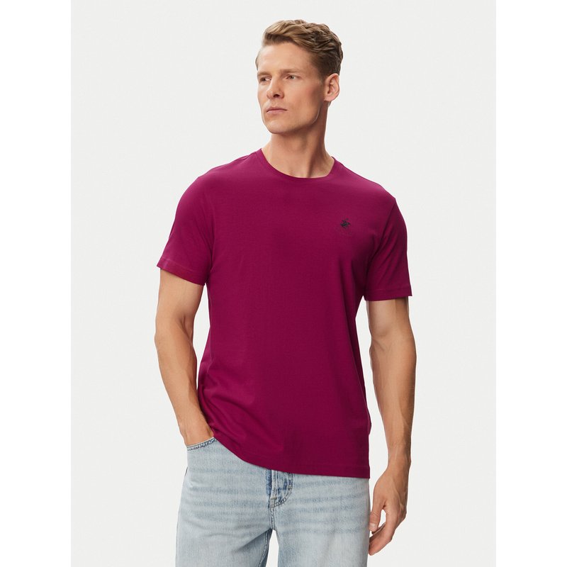 Beverly Hills Polo Club T-Shirt P-SS26M-TS41740 Dunkelrot Regular Fit