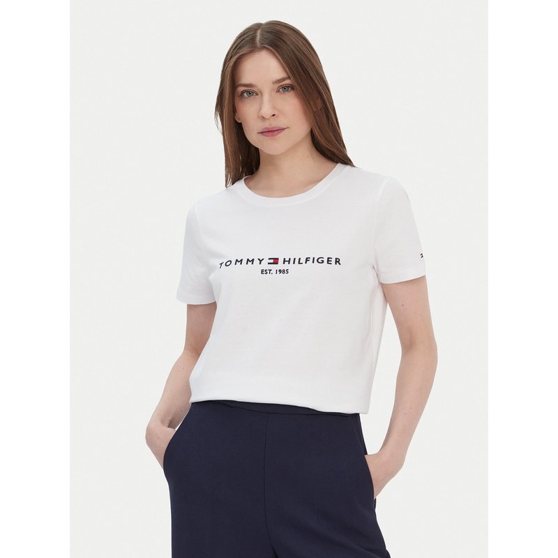 Tommy Hilfiger T-Shirt Heritage C-Nk WW0WW31999 Weiß Regular Fit