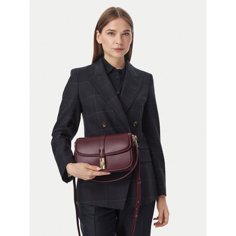 Handtasche Tommy Hilfiger Th Heritage Conv Crossover AW0AW19321 Dunkelrot
