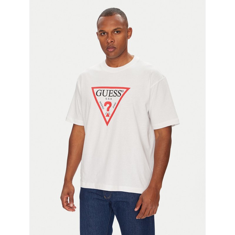 Guess Jeans T-Shirt M4YI45 K8FQ4 Weiß Oversize