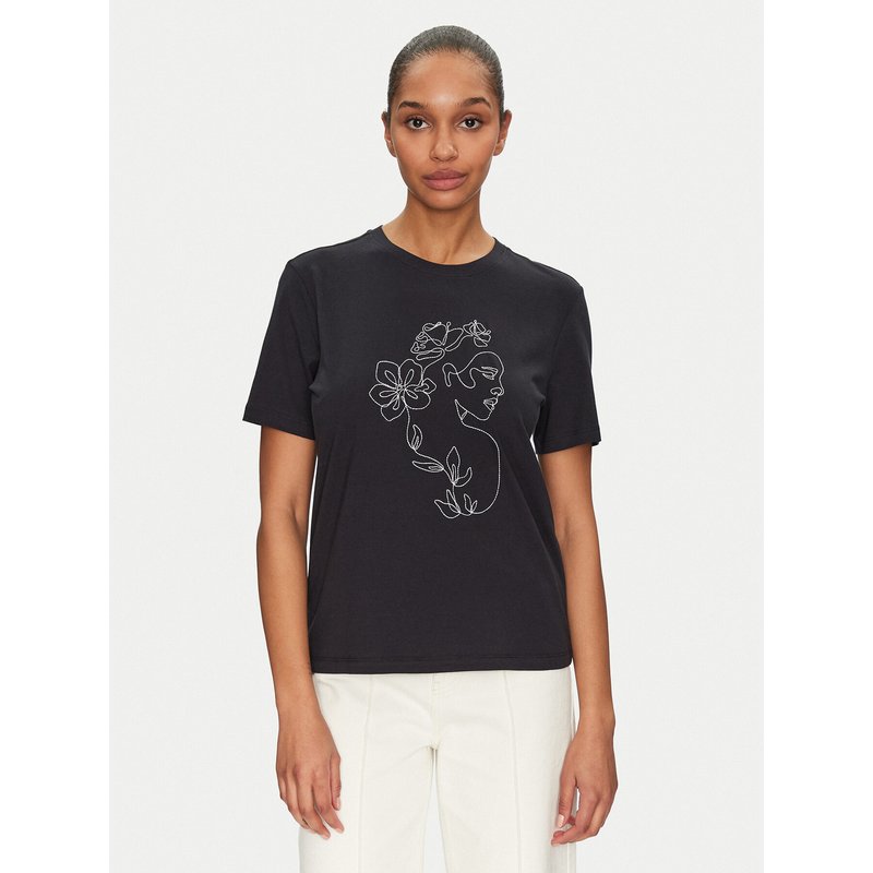 Vila T-Shirt Sybil 14108062 Schwarz Regular Fit