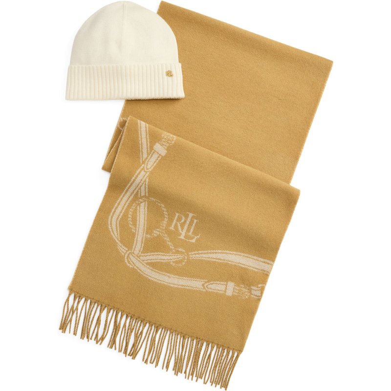 Set Schal und Mütze LAUREN RALPH LAUREN 454P23530002 Hellbraun