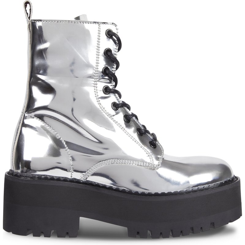 Stiefeletten Tommy Jeans Tjw Flatform Zip Up Metallic EN0EN02403 Grau