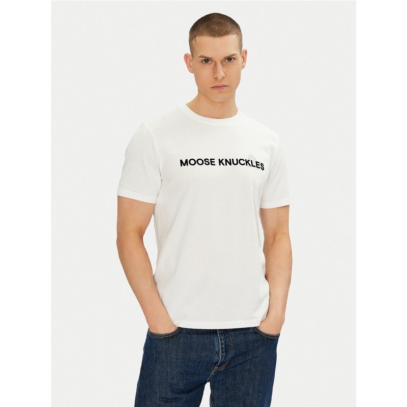 Moose Knuckles T-Shirt Conway M15MT760 Écru Regular Fit