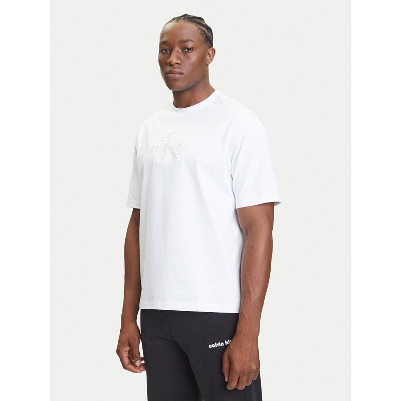 Calvin Klein Jeans T-Shirt Hero Monologo LV04RB295G Weiß Relaxed Fit