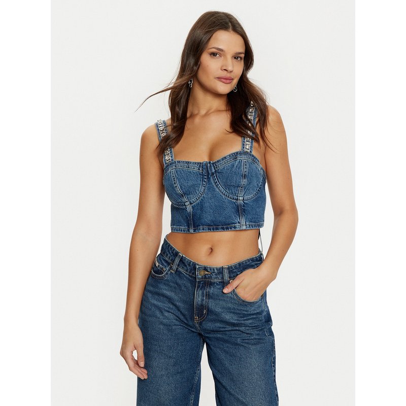 Guess Top W5RH03 D5ACC Dunkelblau Slim Fit