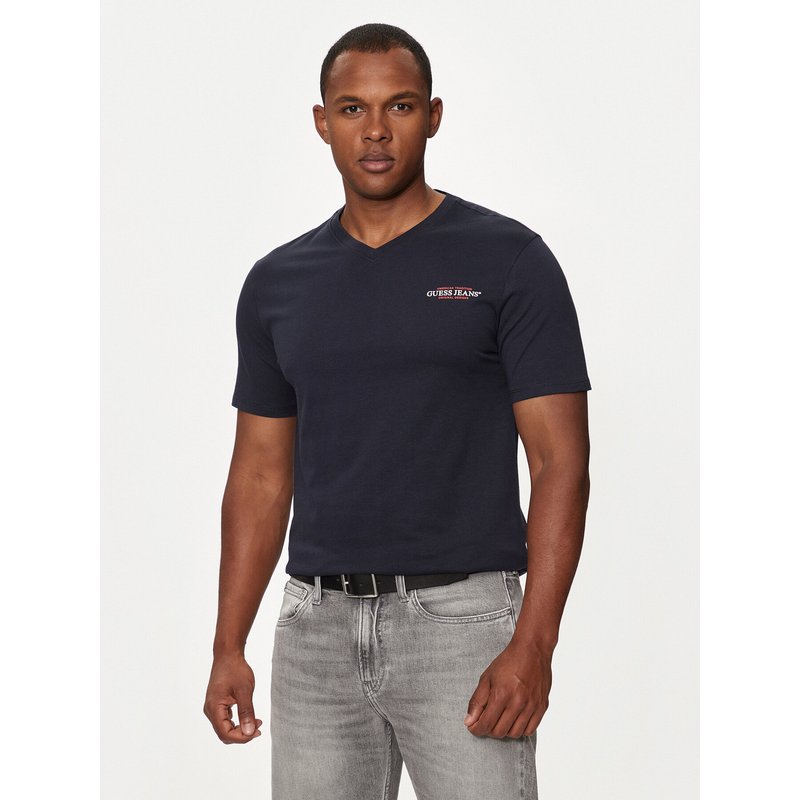 Guess Jeans T-Shirt M4YI50 K8HM0 Dunkelblau Slim Fit