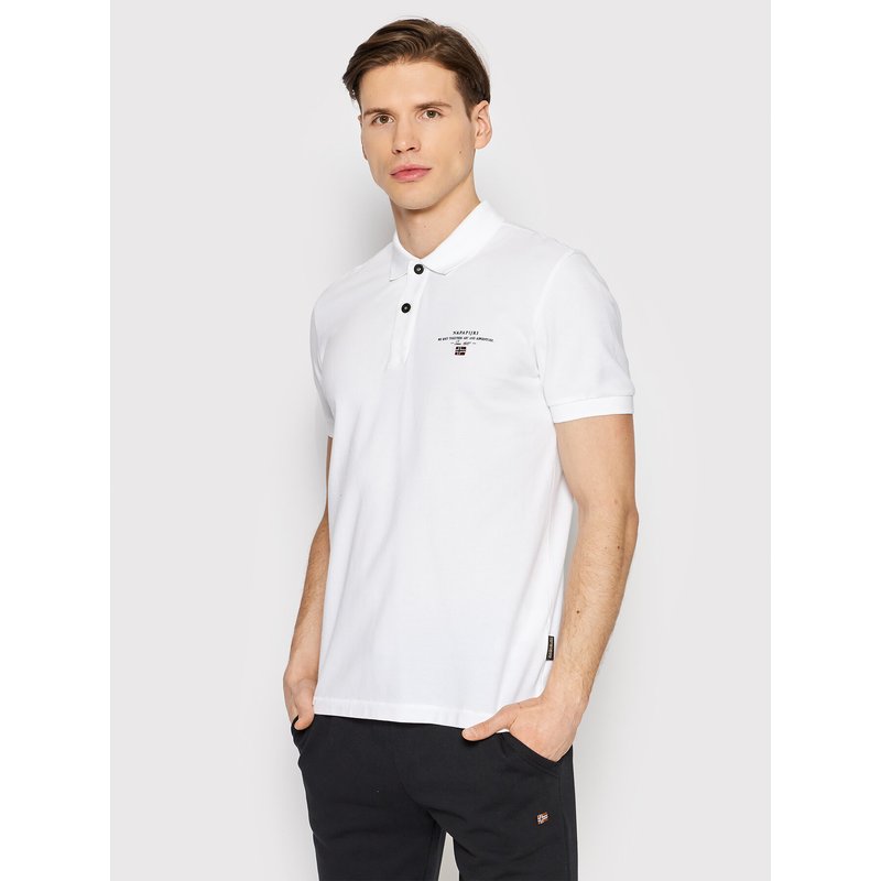 Napapijri Poloshirt Elbas NP0A4GDL Weiß Regular Fit