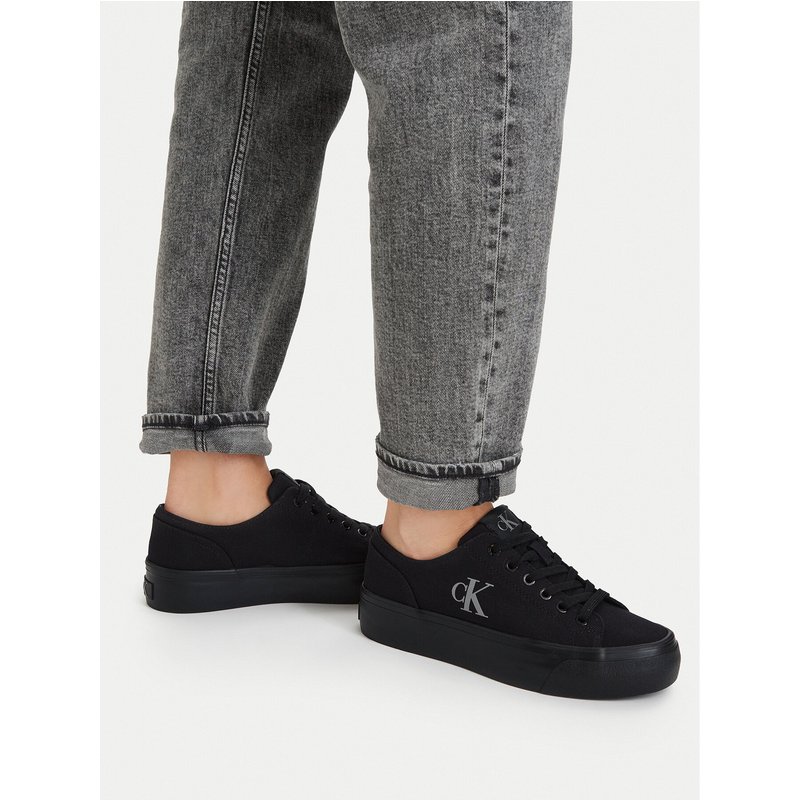 Sneakers Calvin Klein Vulc Flatform Low Canvas Mg YW0YW01763 Schwarz