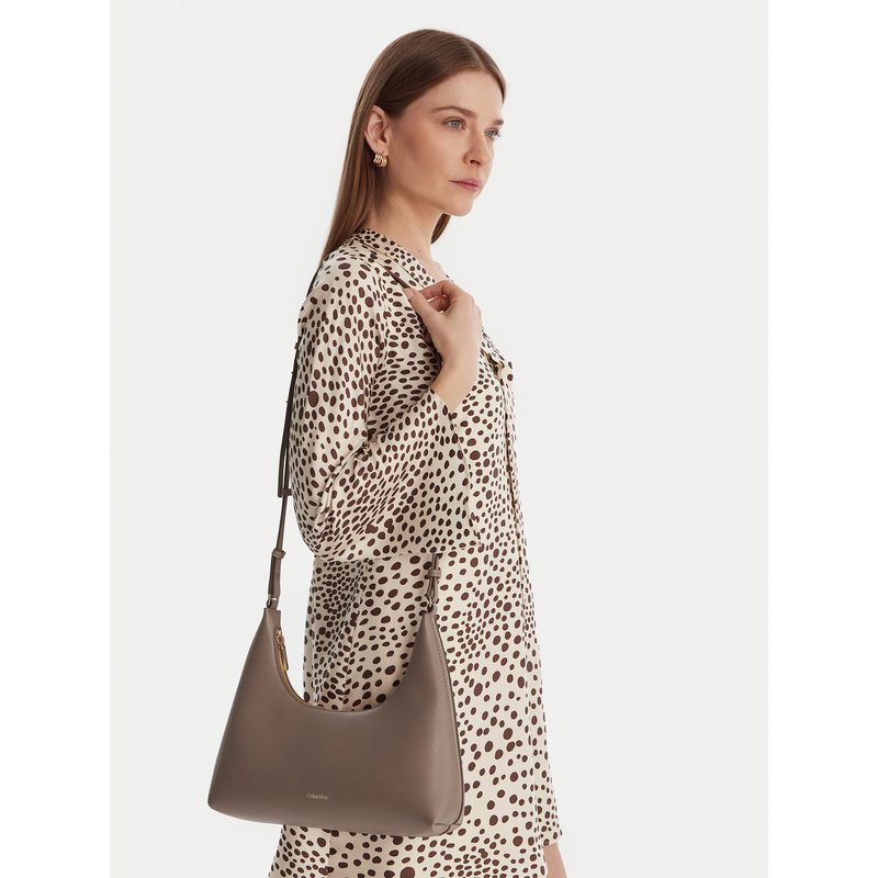 Handtasche Calvin Klein Foil Logo Conv Shoulder Bag LV04F3272G Beige