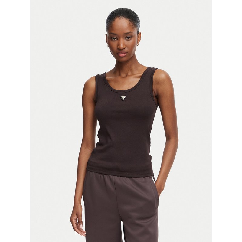 Guess Top V6YP09 K4312 Dunkelbraun Regular Fit