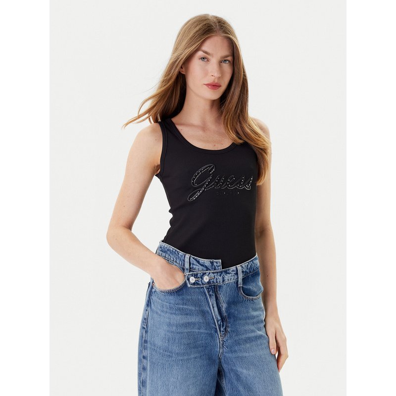 Guess Top W5YP00 KCXJ2 Schwarz Regular Fit