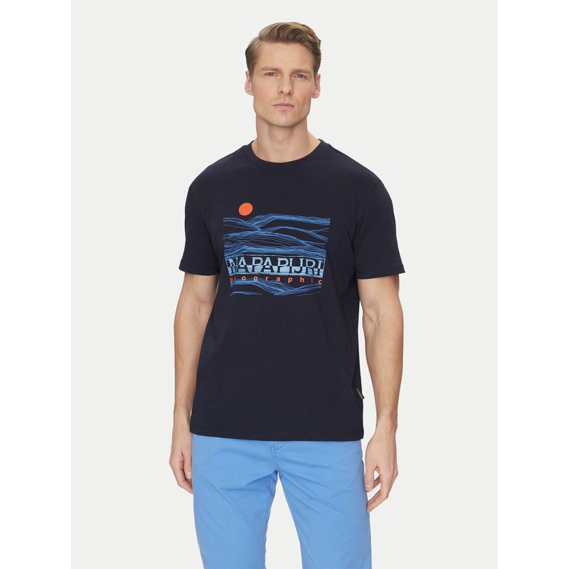 Napapijri T-Shirt S-Buti NP0A4INM Dunkelblau Regular Fit