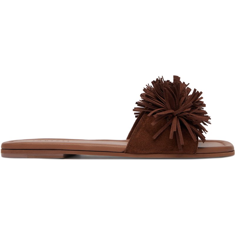 Pantoletten Inuikii Fringes Flower 1014.003.0031.150 Braun
