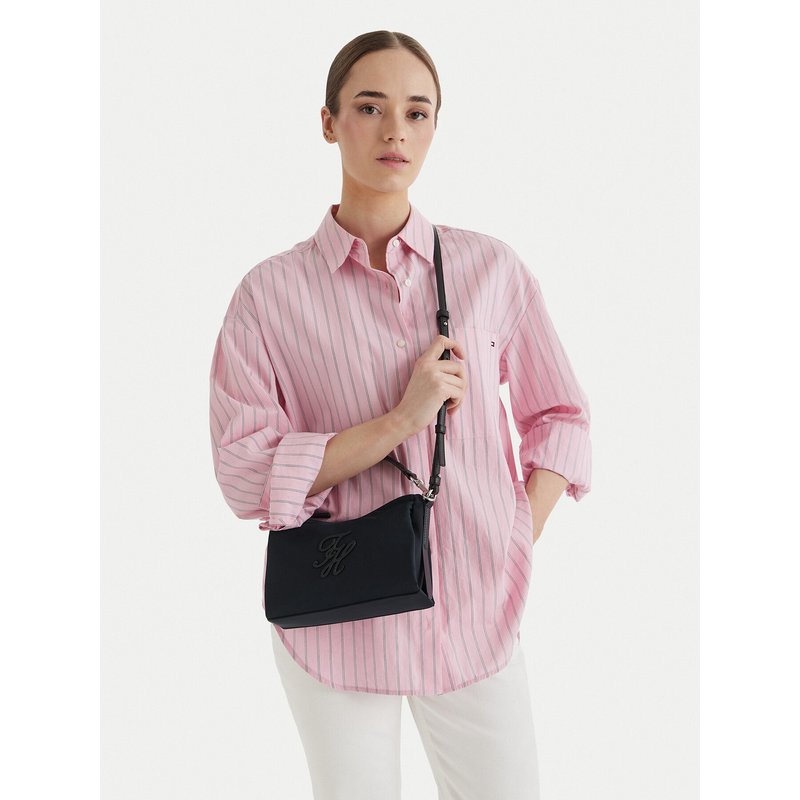Handtasche Tommy Hilfiger Th Elevated Nylon Mini Crossover AW0AW18623 Schwarz