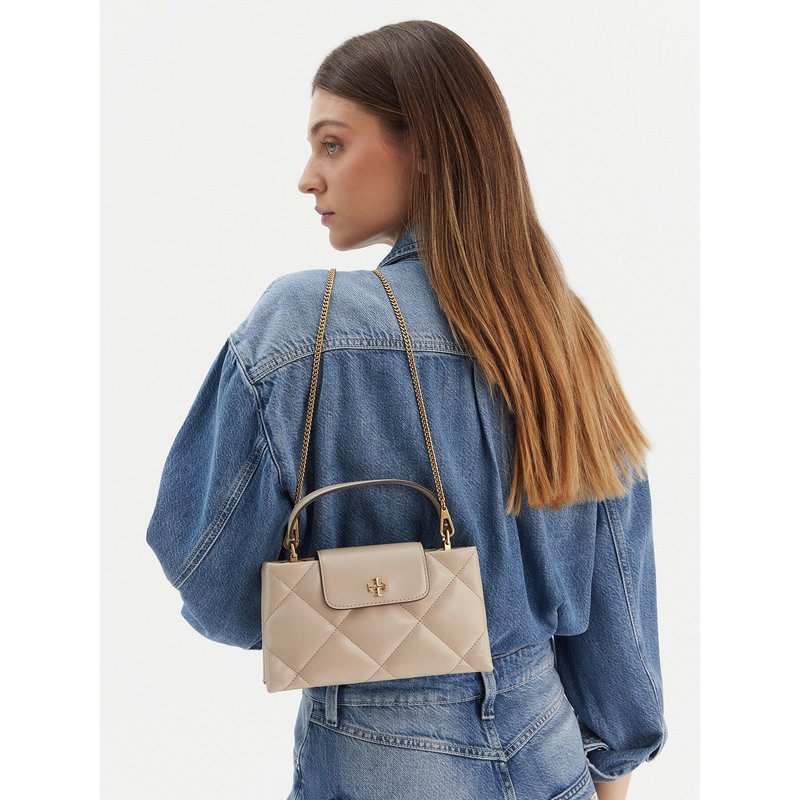 Handtasche Tory Burch Kira Diamond Quilt East-West Top Handle 174999 Beige