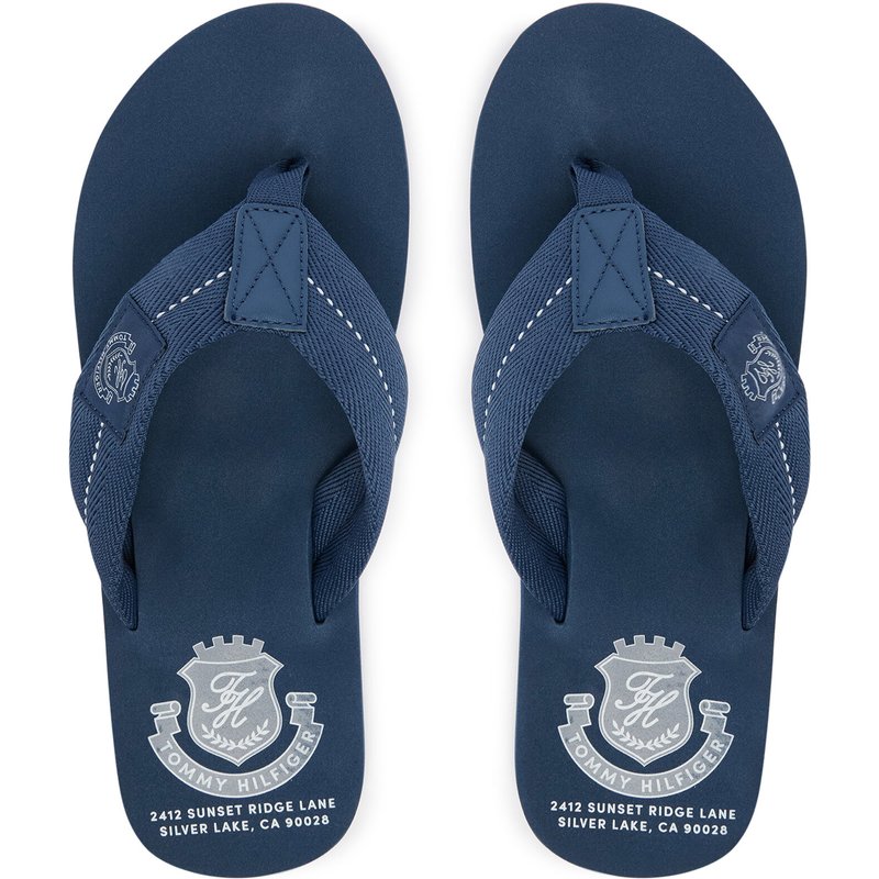 Zehentrenner Tommy Hilfiger Patch Hilfiger Beach Sandal FM0FM05804 Blau