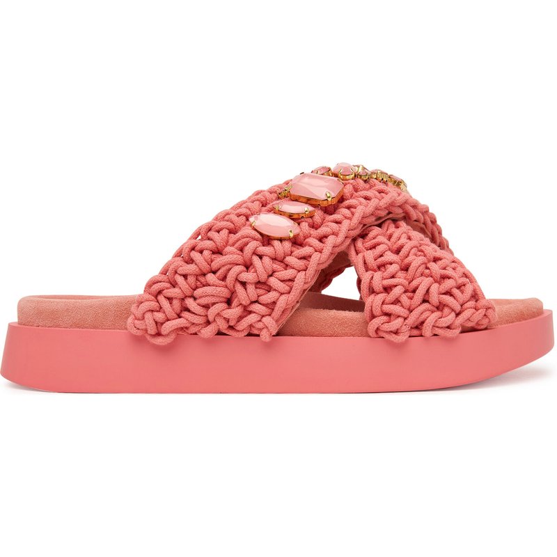 Pantoletten Inuikii Woven Stones 1004.003.0073 Dunkelrosa