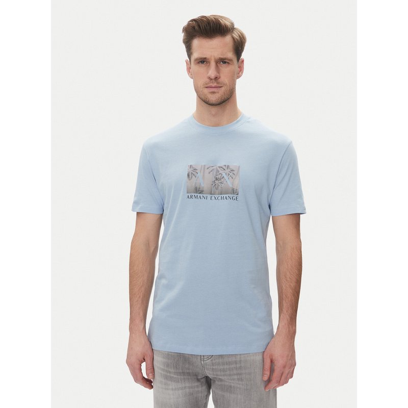 Armani Exchange T-Shirt XM000555 AF10358 U9360 Himmelblau Regular Fit