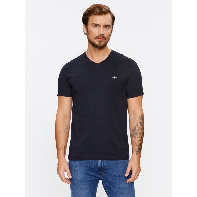 Gant T-Shirt Shield 2003186 Schwarz Slim Fit