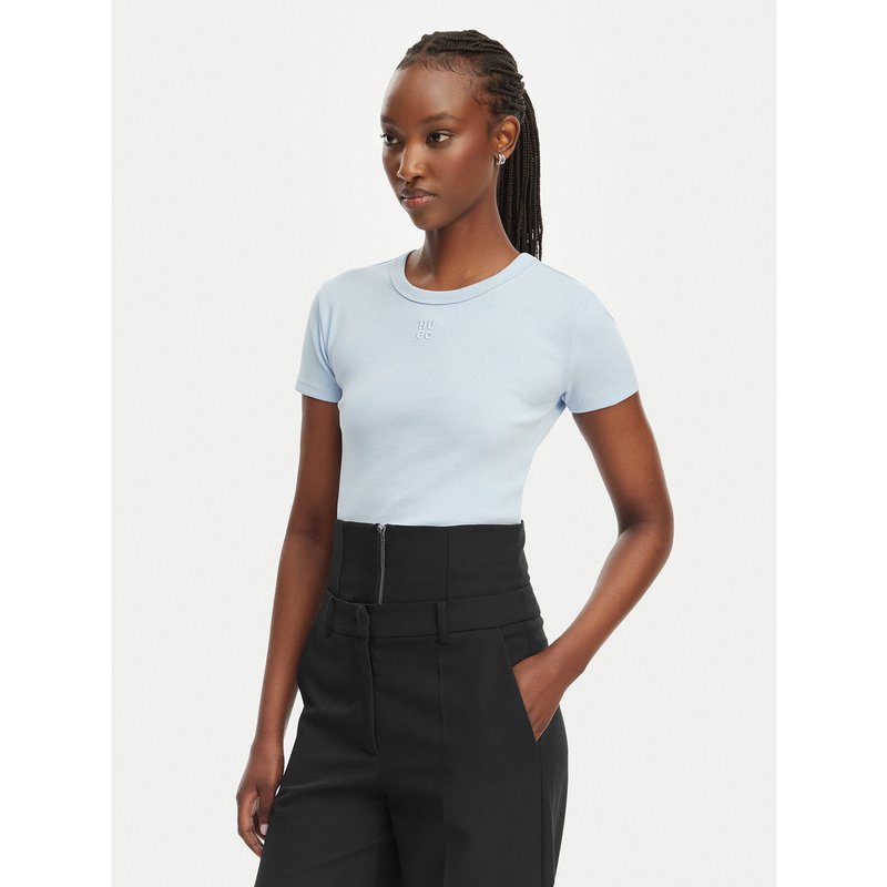 HUGO T-Shirt Delanor 50512000 Hellblau Slim Fit