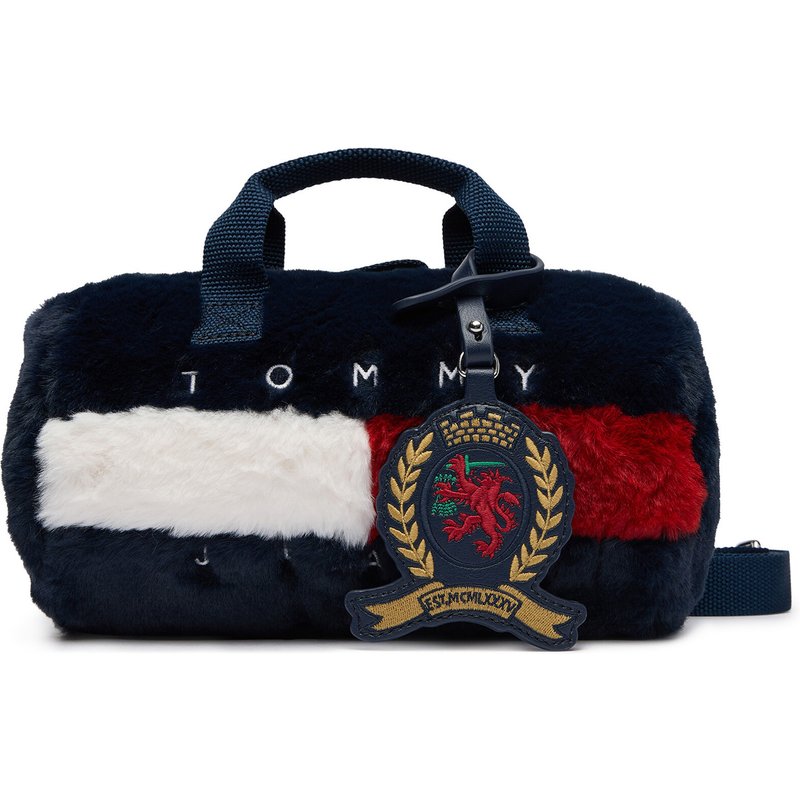Handtasche Tommy Jeans Tjw Archive Fur Micro Duffle AW0AW19080 Dunkelblau