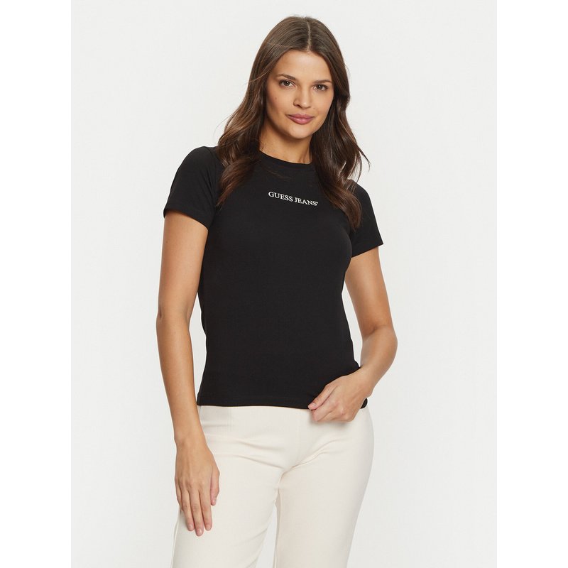 Guess Jeans T-Shirt W4YI01 J1314 Schwarz Regular Fit