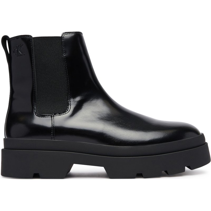 Klassische Stiefeletten Calvin Klein Lugged Chelsea Boot Matt Lth HM0HM02445 Schwarz