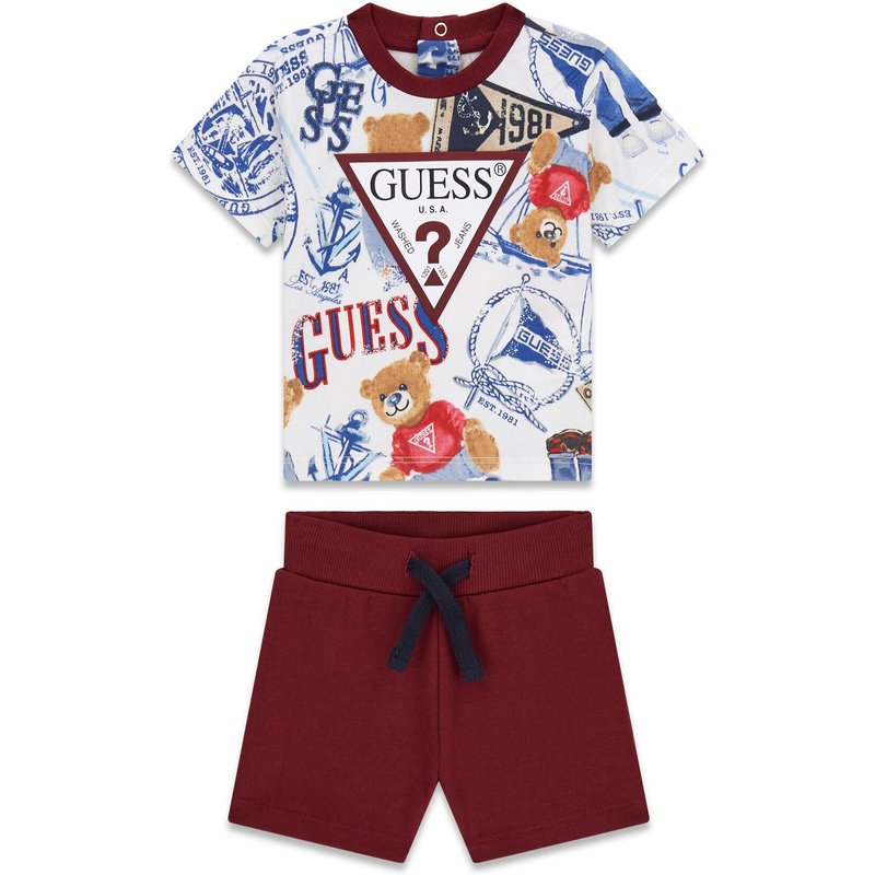 Guess Set T-Shirt und Shorts I6RG08 K8HM4 Dunkelrot Regular Fit