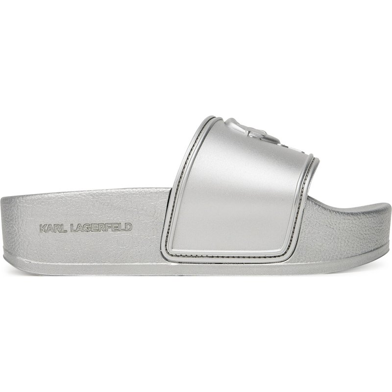 Pantoletten KARL LAGERFELD Kondo Maxi KL80819M Silberfarben