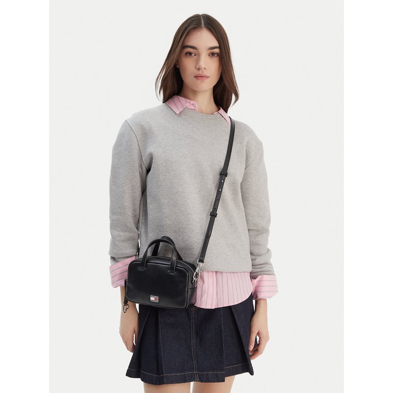 Handtasche Tommy Jeans Tjw City Trunk Crossover AW0AW18084 Schwarz
