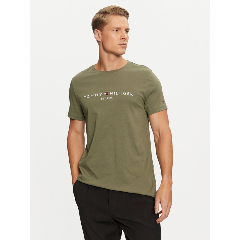 Tommy Hilfiger T-Shirt Logo MW0MW11797 Grün Slim Fit