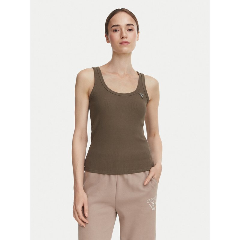 Guess Top V4YP06 K8RT2 Khakifarben Slim Fit