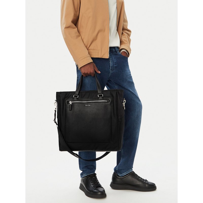 Handtasche Calvin Klein Ssnl Raised Logo Tote LV04D3502G Schwarz