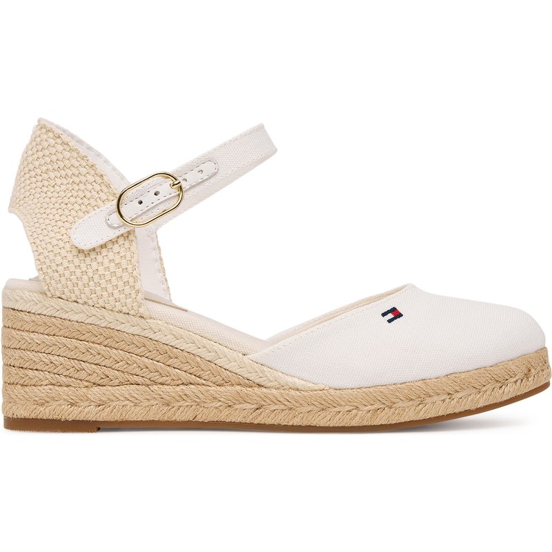 Espadrilles Tommy Hilfiger Mid Wedge Espad Closed Toe FW0FW09233 Écru