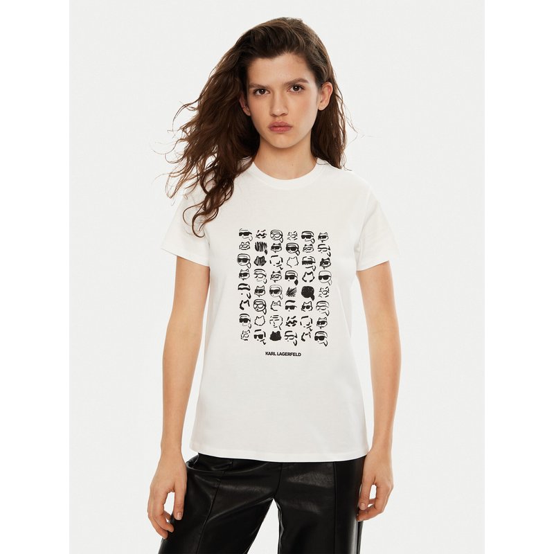 KARL LAGERFELD T-Shirt A1W17124 Weiß Regular Fit