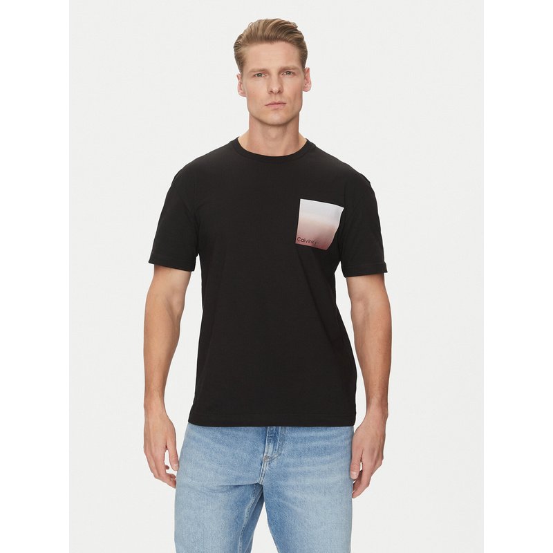 Calvin Klein T-Shirt Ombre Bonded K10K114164 Schwarz Regular Fit