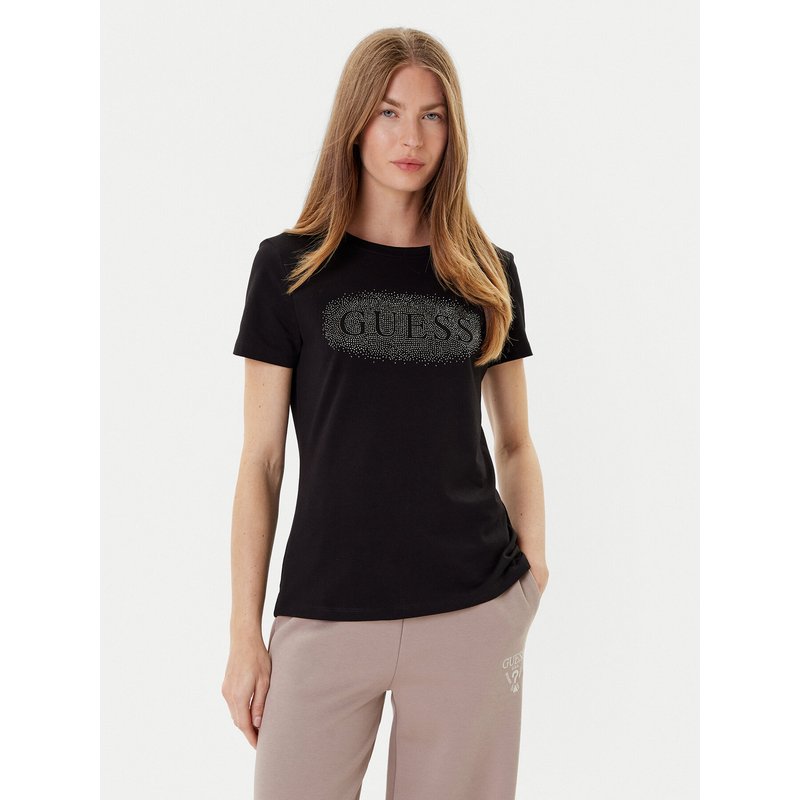 Guess T-Shirt V5YI08 J1314 Schwarz Regular Fit