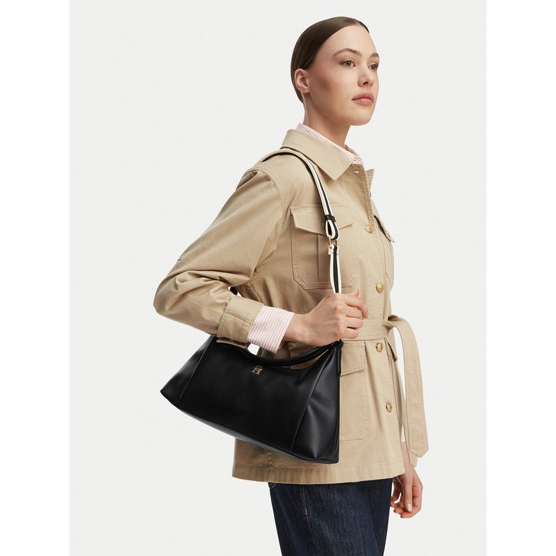 Handtasche Tommy Hilfiger Th Essential Shoulder Bag AW0AW18374 Schwarz