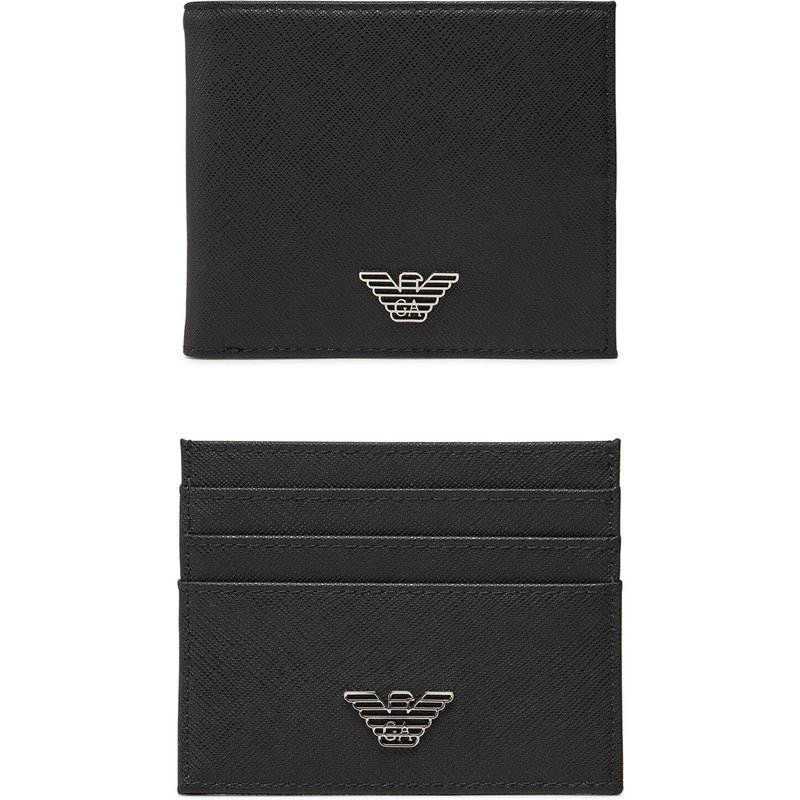 Geldbörse und Kartenetui Set Emporio Armani Y4R237 Y138E Schwarz