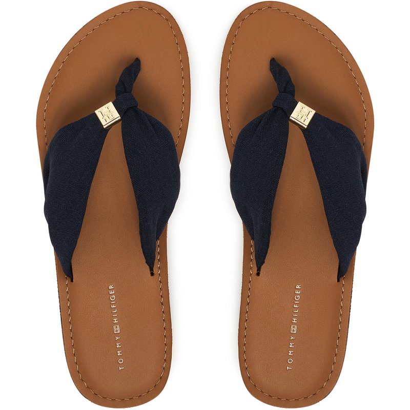 Zehentrenner Tommy Hilfiger Th Ltr Footbed Summer Sandal FW0FW09194 Dunkelblau